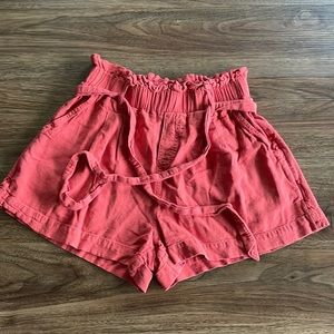 American Eagle size xs red paper bag shorts